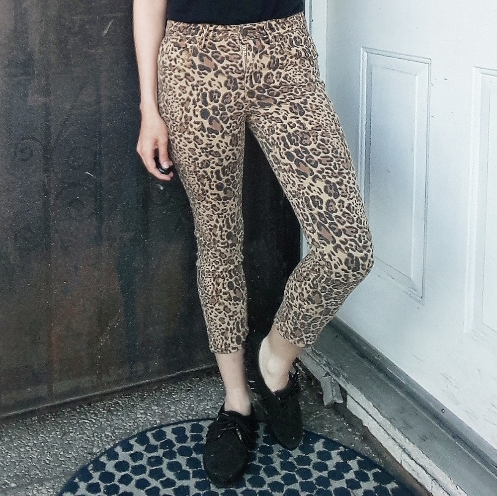 1981 Power Skinny Guess Jeans Leopard Print